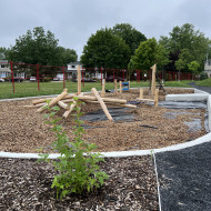 Travaux en cours- juillet 2024. Aire de jeux