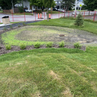 Travaux en cours - juillet 2024. Noue végétalisée