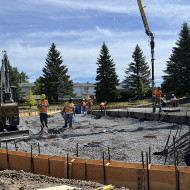 Le chantier avant la construction de la placette centrale- août 2025. Le chantier avant la construction de la placette centrale- août 2025