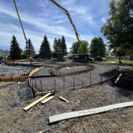 Le chantier avant la construction de la placette centrale- août 2025. Le chantier avant la construction de la placette centrale- août 2025