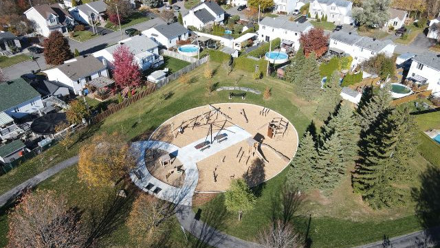 Vue aérienne - parc complété